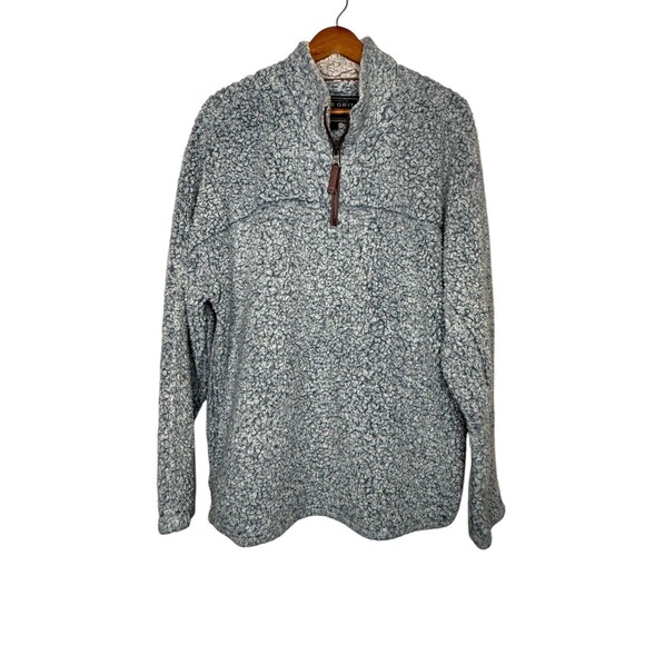 True Grit Other - True Grit Pullover Sweater Mens 2XL Blue Fuzzy Quarter Zip Sherpa Fleece Cozy